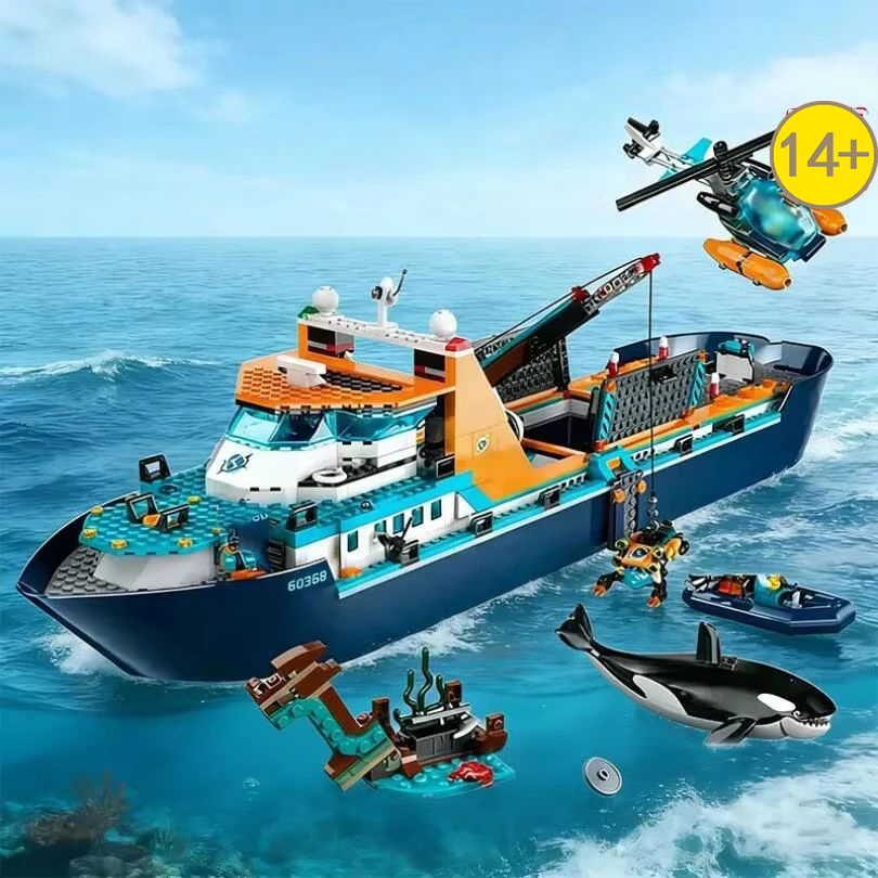 Lego Set City - สินค้ายอดนิยม 815 ชิ้น ชุดเรือสำรวจใต้ทะเลลึก ซีรีส์เมือง ตกแต่งบ้านธีมทะเลอาร์กติก