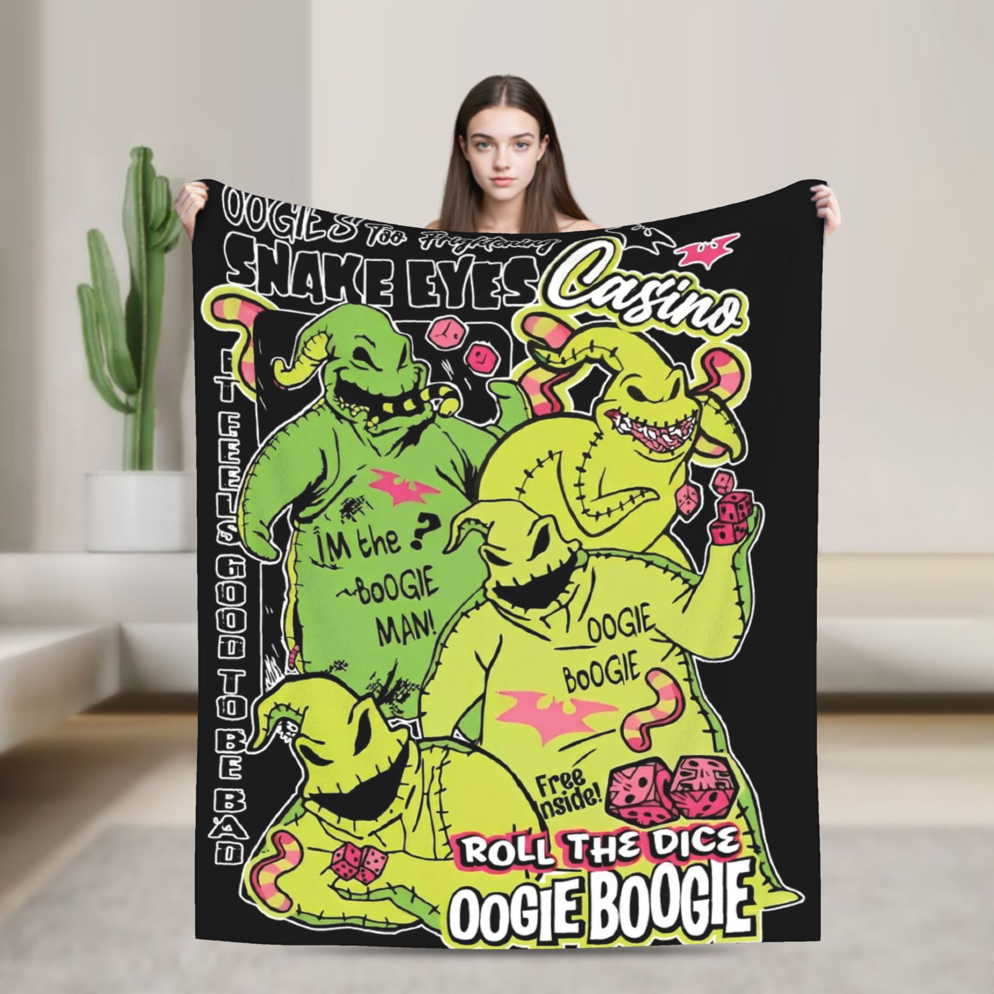 Christmas Throw Blanket - ผ้าห่มลาย Nightmared Before Christmas Oogie Boogie