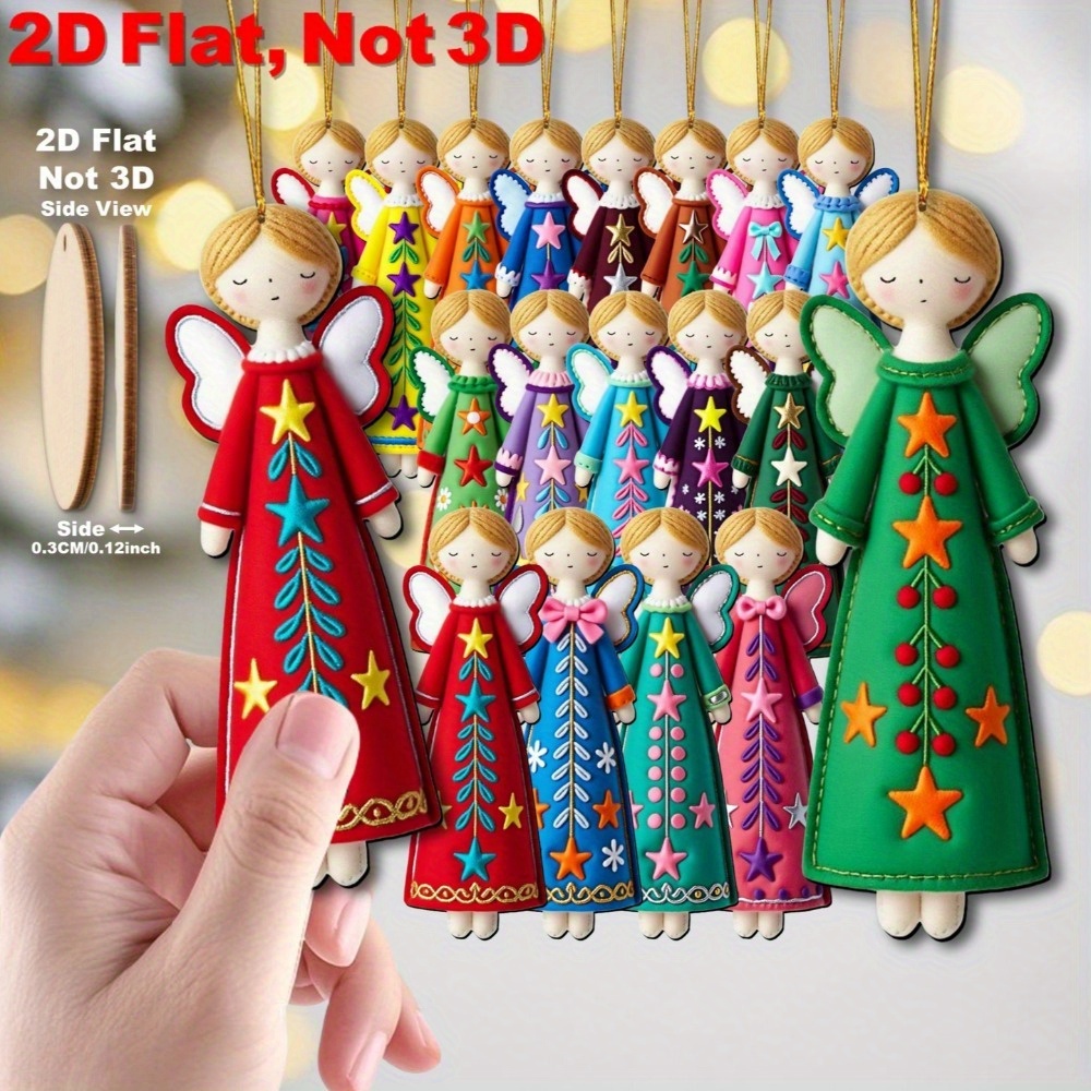 Star Tree Topper - ชุดตกแต่งนางฟ้าหลากสี 16 ชิ้น - 4 ของตกแต่งรูปนางฟ้า
