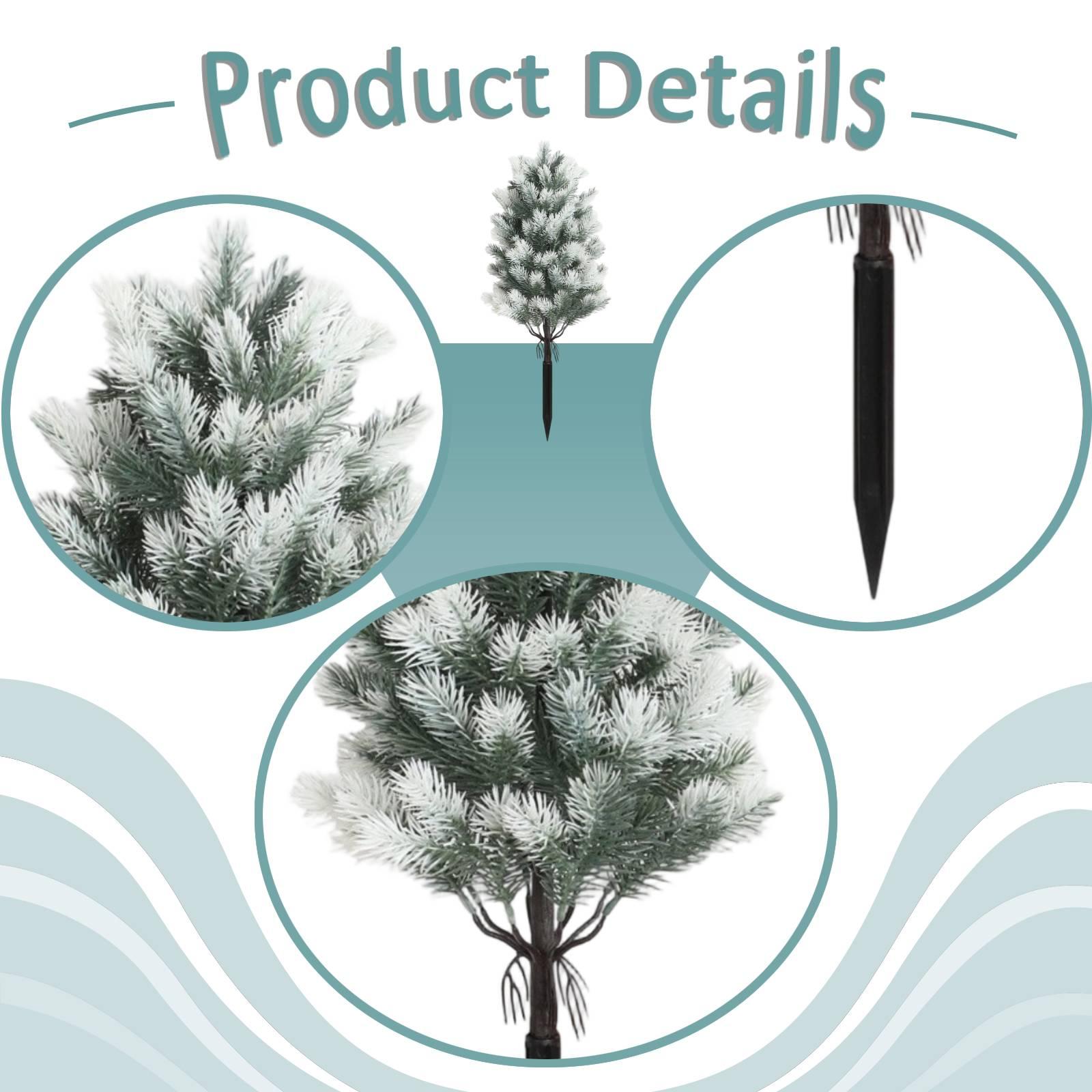 Christmas Tree Artificial - ต้นไม้ประดิษฐ์สำหรับตกแต่งสวนพร้อมเสาตั้งพื้น ต้นไม้ซีดาร์เสมือนจริงสำหรับตกแต่งต้นไม้กลางแจ้งในช่วงคริสต์มาส
