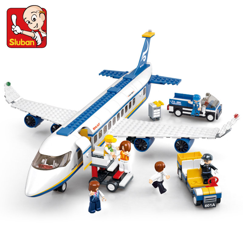Lego Set Creator - SLUBAN Cityการบินสนามบินเครื่องบินเครื่องบินโดยสารเครื่องบินรถบัสคลาสสิกMOCตัวเลขอาคารบล็อกอิฐชุดของเล่นสําหรับเด็ก