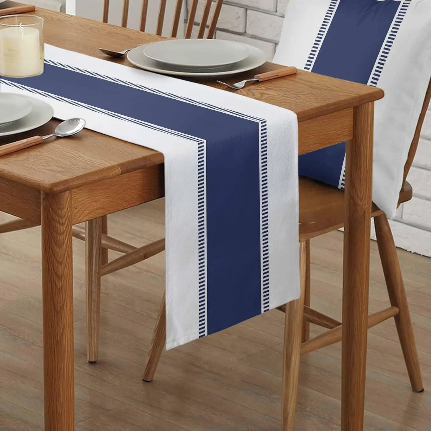 ผ้าปูโต๊ะผ้าลินินสีกรมท่าผ้าลิ - Christmas Table Runner บทวิจารณ์และราคา