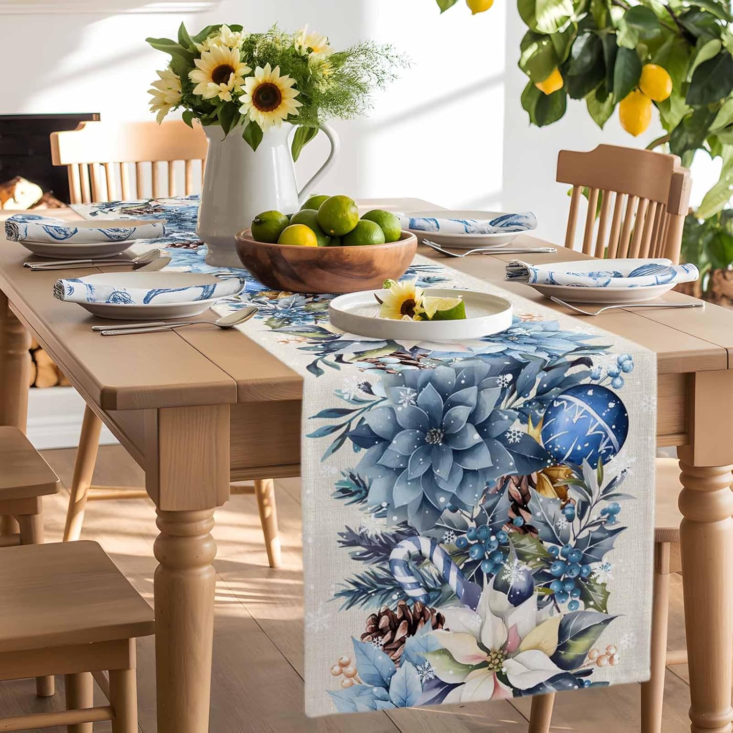 ผ้าปูโต๊ะลายลูกบอลพอยน์เซตีย่า - Christmas Table Runner บทวิจารณ์และราคา