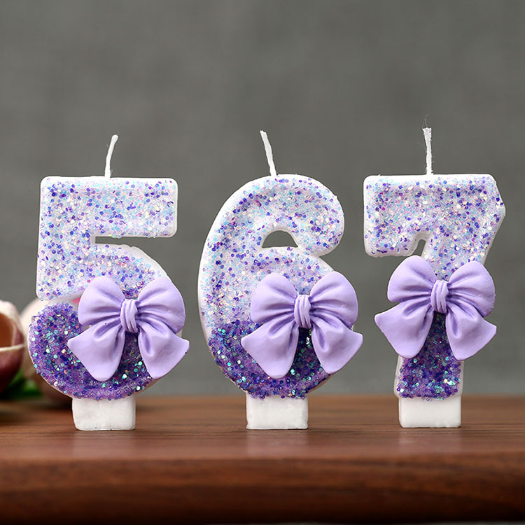 เทียนวันเกิดเลข 0-9 ประดับโบว์ - Holiday Candle Set บทวิจารณ์และราคา