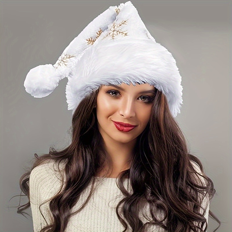 หมวกซานต้าขนปุยสีขาวลายเกล็ดหิ - Santa Hat Plush บทวิจารณ์และราคา