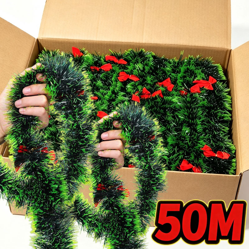 พวงมาลัยประดับไฟคริสต์มาสสีเขี - Tinsel Garland Decoration บทวิจารณ์และราคา