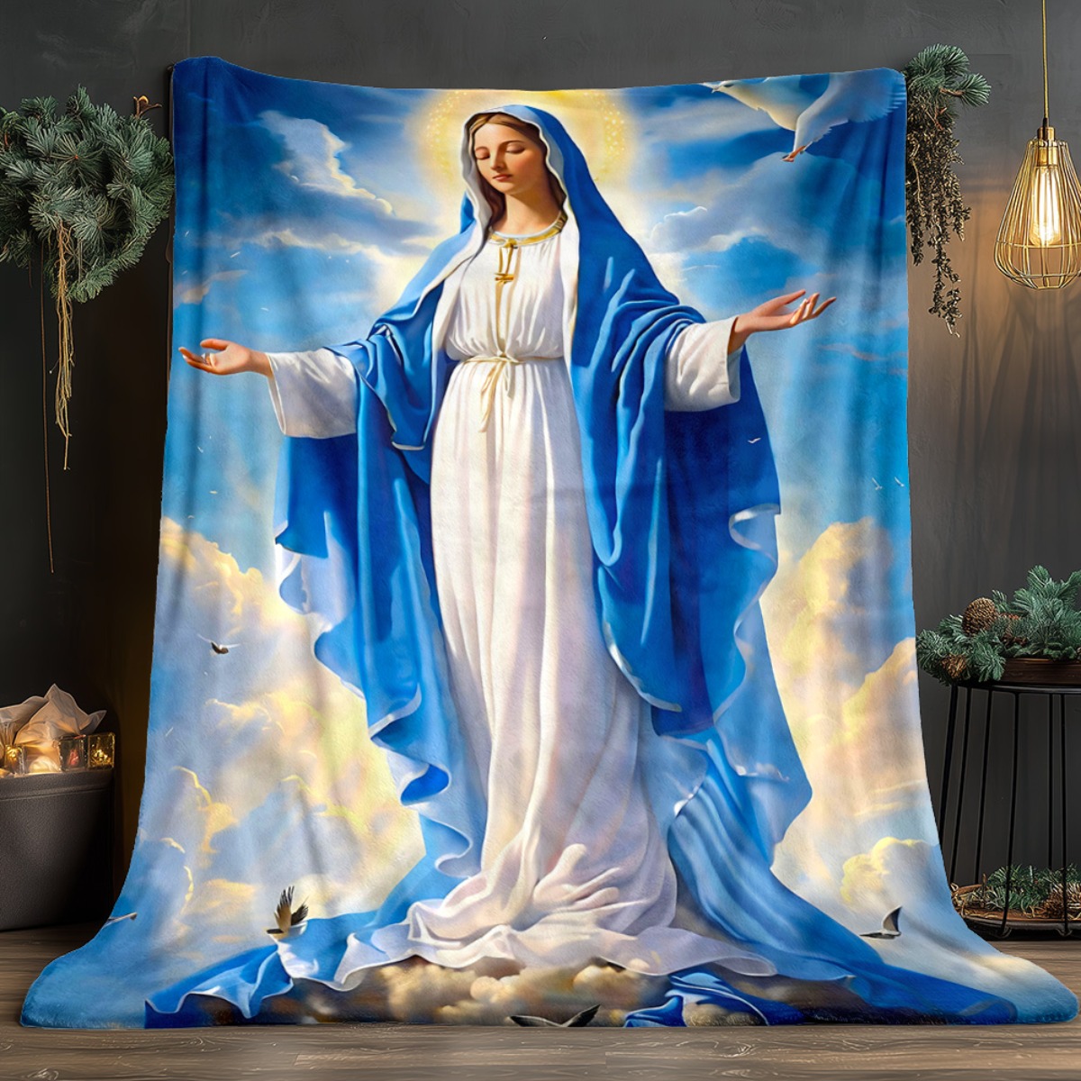 ผ้าห่มคริสต์มาสลายพระเยซู พระแ - Christmas Throw Blanket บทวิจารณ์และราคา